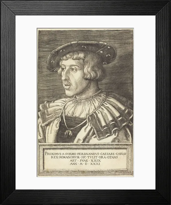 Framed Print : Emperor Ferdinand I, 1531. Creator: Barthel Beham Framed Print : Emperor Ferdinand I, 1531. Creator: Barthel Beham