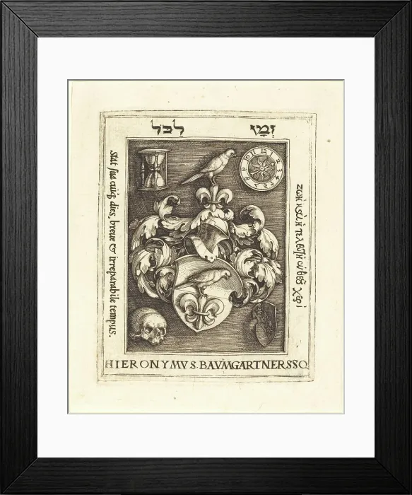 Framed Print : Bookplate of Hieronymus Baumgartner, 1530s. Creator: Barthel Beham Framed Print : Bookplate of Hieronymus Baumgartner, 1530s. Creator: Barthel Beham