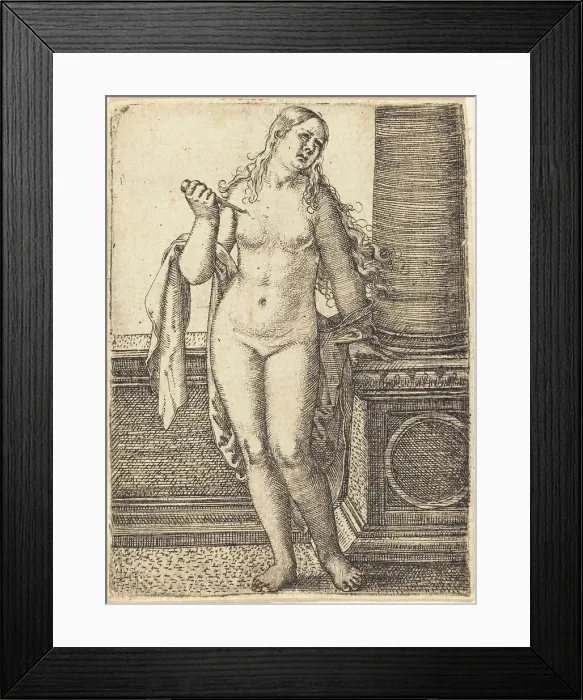 Framed Print : Lucretia Standing at a Column, c. 1520. Creator: Barthel Beham Framed Print : Lucretia Standing at a Column, c. 1520. Creator: Barthel Beham