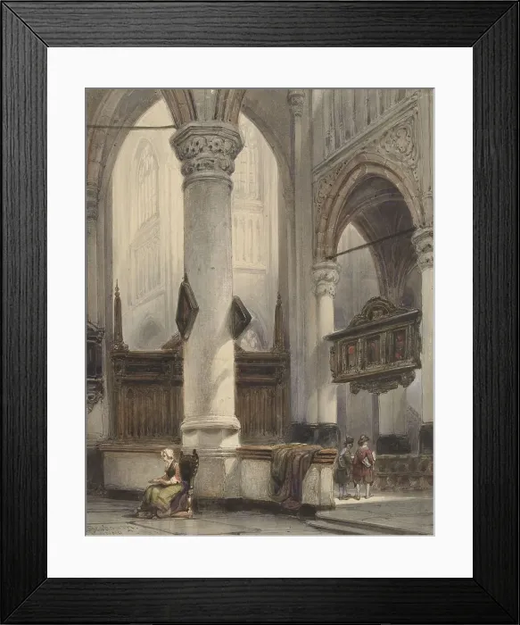 Framed Print : Interior of the Nieuwe Kerk in Delft, 1839. Creator: Johannes Bosboom Framed Print : Interior of the Nieuwe Kerk in Delft, 1839. Creator: Johannes Bosboom