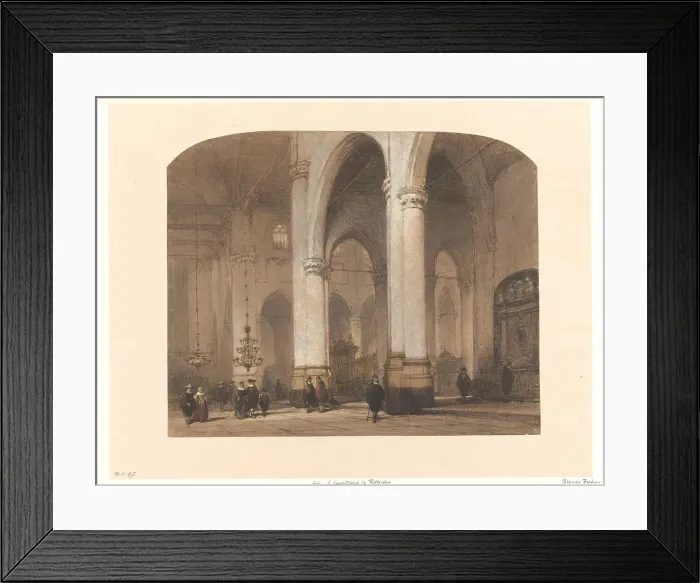 Framed Print : View in the St. Laurenskerk church in Rotterdam, 1827-1891. Creator: Johannes Bosboom Framed Print : View in the St. Laurenskerk church in Rotterdam, 1827-1891. Creator: Johannes Bosboom