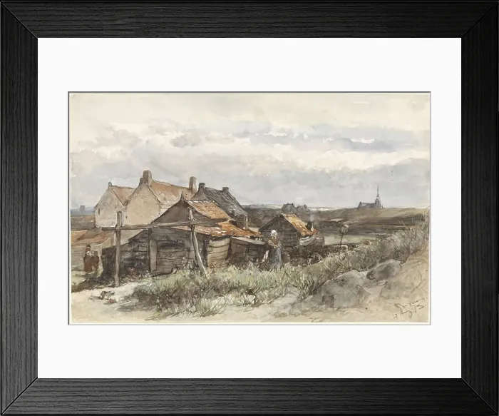 Framed Print : Fishing Family Houses in Scheveningen, 1873. Creator: Johannes Bosboom Framed Print : Fishing Family Houses in Scheveningen, 1873. Creator: Johannes Bosboom