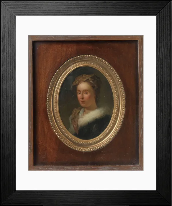 Framed Print : Portrait of Sara Stiermans, the Artist's Wife, 1750-1798. Creator: Dionys van Nijmegen Framed Print : Portrait of Sara Stiermans, the Artist's Wife, 1750-1798. Creator: Dionys van Nijmegen