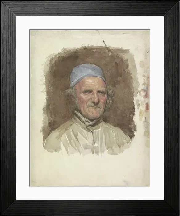 Framed Print : Man's portrait, with blue cap, 1874-1925. Creator: Jan Veth Framed Print : Man's portrait, with blue cap, 1874-1925. Creator: Jan Veth