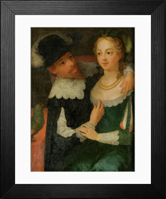 Framed Print : Genre scene called Gustav II Adolf, 1594-1632, King and Ebba Brahe, c17th century. Creator: Anon Framed Print : Genre scene called Gustav II Adolf, 1594-1632, King and Ebba Brahe, c17th century. Creator: Anon