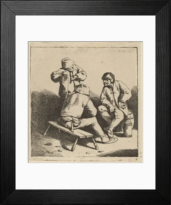 Framed Print : The Three Drinkers. Creator: Cornelis Bega Framed Print : The Three Drinkers. Creator: Cornelis Bega