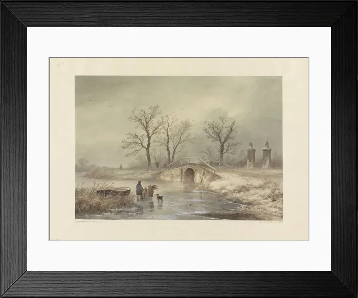Framed Print : Winter landscape, 1829-1866. Creator: Johannes Franciscus Hoppenbrouwers Framed Print : Winter landscape, 1829-1866. Creator: Johannes Franciscus Hoppenbrouwers