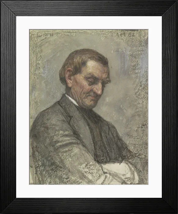 Framed Print : Portrait of a man, with a downcast look, 1884. Creator: Jan Veth Framed Print : Portrait of a man, with a downcast look, 1884. Creator: Jan Veth