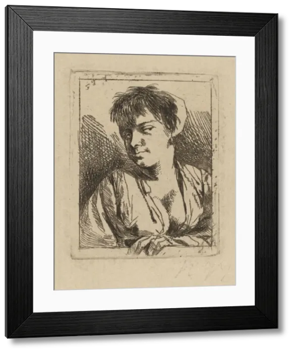 Framed Print : Bust of a Young Woman. Creator: Cornelis Bega Framed Print : Bust of a Young Woman. Creator: Cornelis Bega