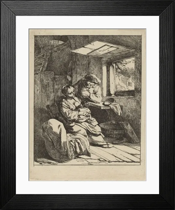 Framed Print : The Young Mother. Creator: Cornelis Bega Framed Print : The Young Mother. Creator: Cornelis Bega