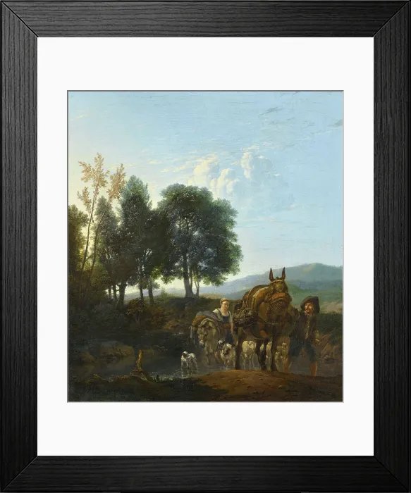 Framed Print : Landscape with Mule Driver, 1650-1655. Creator: Karel Du Jardin Framed Print : Landscape with Mule Driver, 1650-1655. Creator: Karel Du Jardin