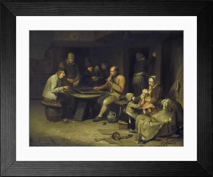 Framed Print : An Inn with Backgammon Players, 1669. Creator: Egbert van Heemskerck I Framed Print : An Inn with Backgammon Players, 1669. Creator: Egbert van Heemskerck I