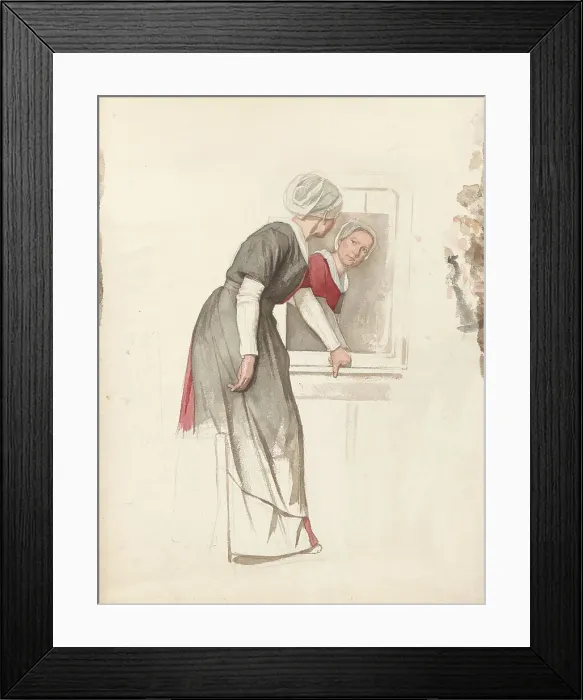 Framed Print : Woman standing in front of a mirror, 1874-1925. Creator: Jan Veth Framed Print : Woman standing in front of a mirror, 1874-1925. Creator: Jan Veth