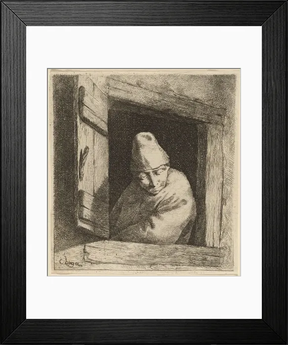 Framed Print : The Peasant in a Window. Creator: Cornelis Bega Framed Print : The Peasant in a Window. Creator: Cornelis Bega
