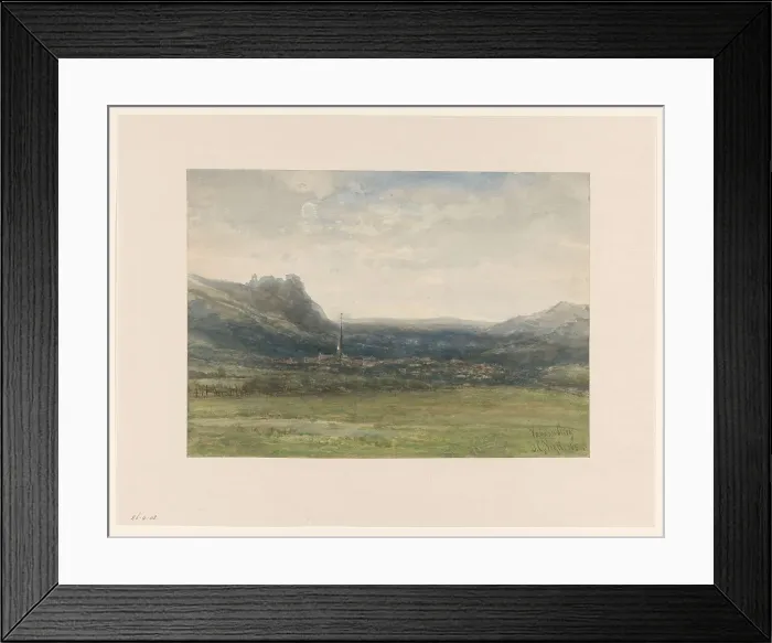 Framed Print : View of Valkenburg, Limburg, 1854. Creator: Johannes Gysbert Vogel Framed Print : View of Valkenburg, Limburg, 1854. Creator: Johannes Gysbert Vogel