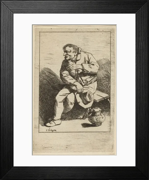Framed Print : Sitting Man with His Hat in His Right Hand. Creator: Cornelis Bega Framed Print : Sitting Man with His Hat in His Right Hand. Creator: Cornelis Bega