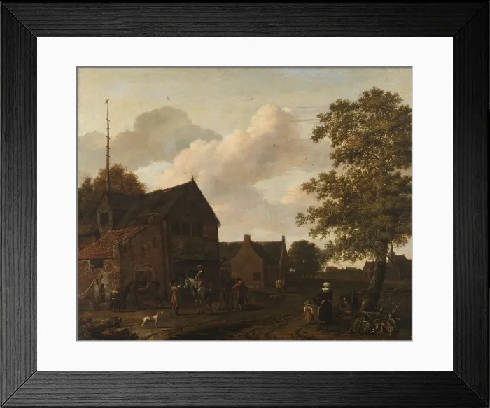 Framed Print : The watering place, 1650-1700. Creator: Emanuel Murant Framed Print : The watering place, 1650-1700. Creator: Emanuel Murant