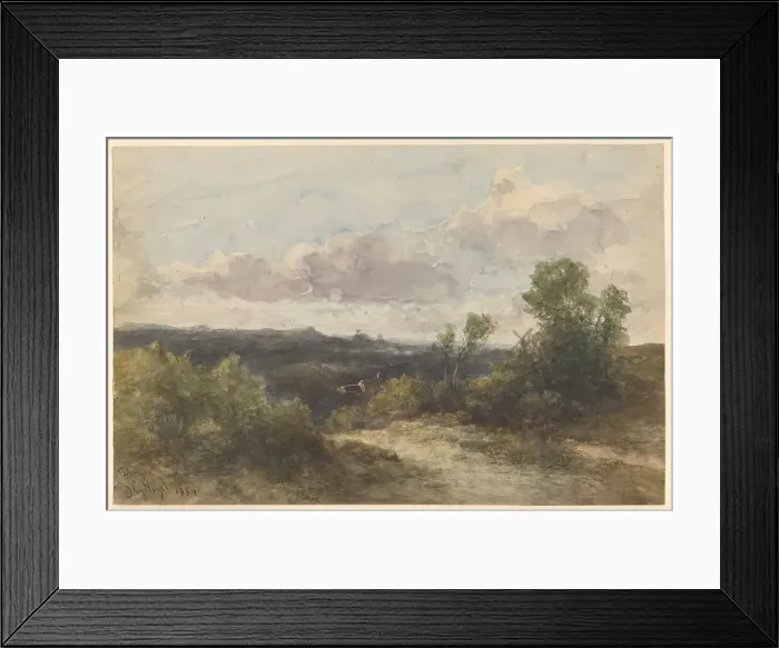 Framed Print : Landscape near Dongen, 1854. Creator: Johannes Gysbert Vogel Framed Print : Landscape near Dongen, 1854. Creator: Johannes Gysbert Vogel