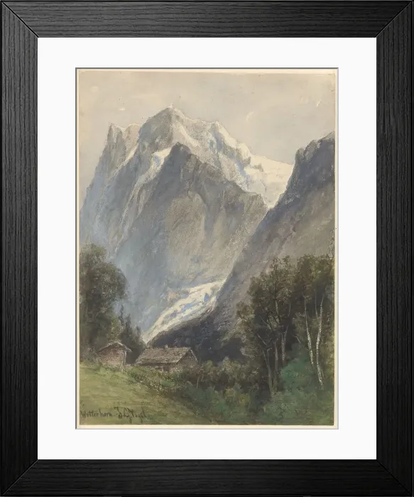 Framed Print : Wetterhorn in Switzerland, 1838-1915. Creator: Johannes Gysbert Vogel Framed Print : Wetterhorn in Switzerland, 1838-1915. Creator: Johannes Gysbert Vogel