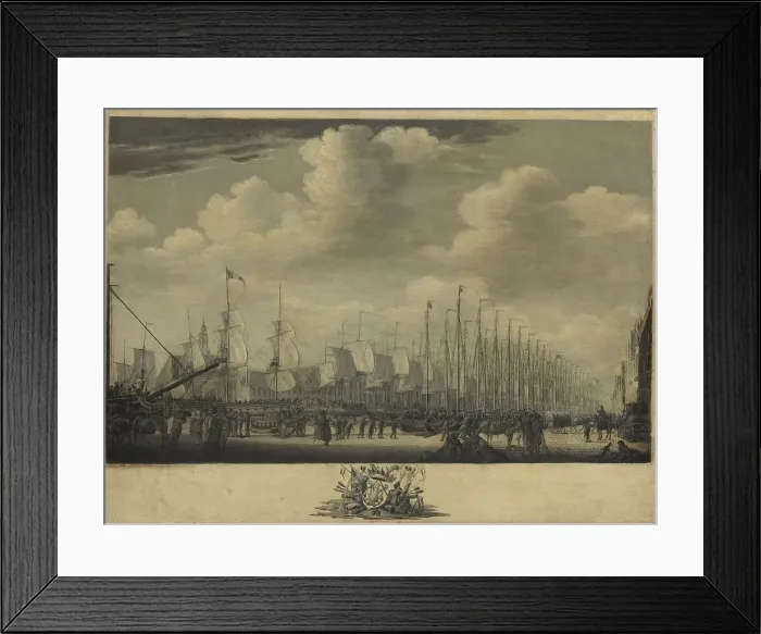 Framed Print : Mustering the Fleet in the Harbor of Vlissingen, 1804, 1804-1805. Creator: Engel Hoogerheyden Framed Print : Mustering the Fleet in the Harbor of Vlissingen, 1804, 1804-1805. Creator: Engel Hoogerheyden