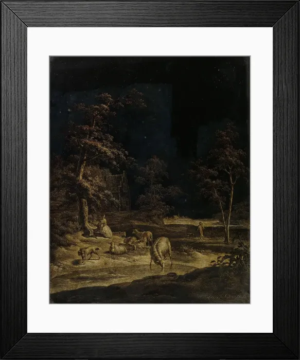 Framed Print : Shepherdess with Sheep, 1780-1815. Creator: Leendert Overbeek Framed Print : Shepherdess with Sheep, 1780-1815. Creator: Leendert Overbeek