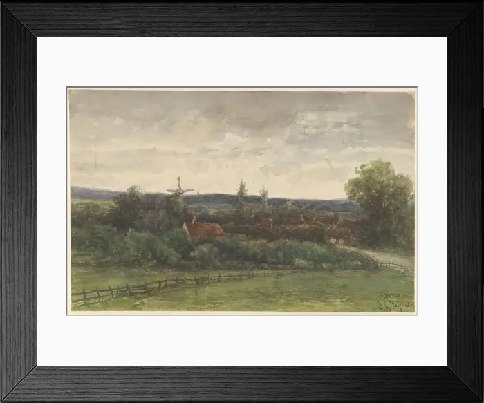 Framed Print : Landscape in Dongen, 1854. Creator: Johannes Gysbert Vogel Framed Print : Landscape in Dongen, 1854. Creator: Johannes Gysbert Vogel