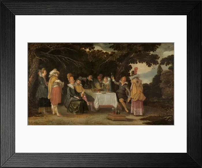 Framed Print : An open-air Party, 1615. Creator: Esaias van de Velde Framed Print : An open-air Party, 1615. Creator: Esaias van de Velde