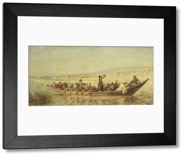 Framed Print : Moorish oarsmen at Constantinople, 1840-1900. Creator: Felix Francois Georges Philibert Ziem Framed Print : Moorish oarsmen at Constantinople, 1840-1900. Creator: Felix Francois Georges Philibert Ziem