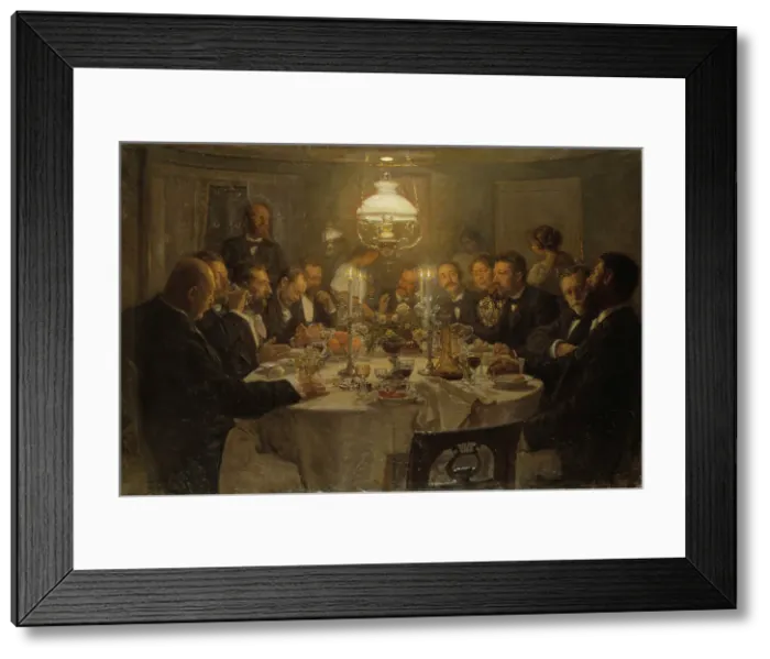 Framed Print : An Artist's Gathering, 1903. Creator: Viggo Johansen Framed Print : An Artist's Gathering, 1903. Creator: Viggo Johansen