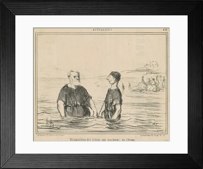 Framed Print : Rèapparition des tritons... de l'océan, 19th century. Creator: Honore Daumier Framed Print : Rèapparition des tritons... de l'océan, 19th century. Creator: Honore Daumier