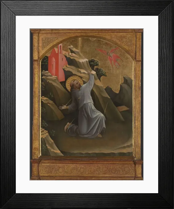 Framed Print : Saint Francis Receiving the Stigmata, c.1420. Creator: Lorenzo Monaco Framed Print : Saint Francis Receiving the Stigmata, c.1420. Creator: Lorenzo Monaco