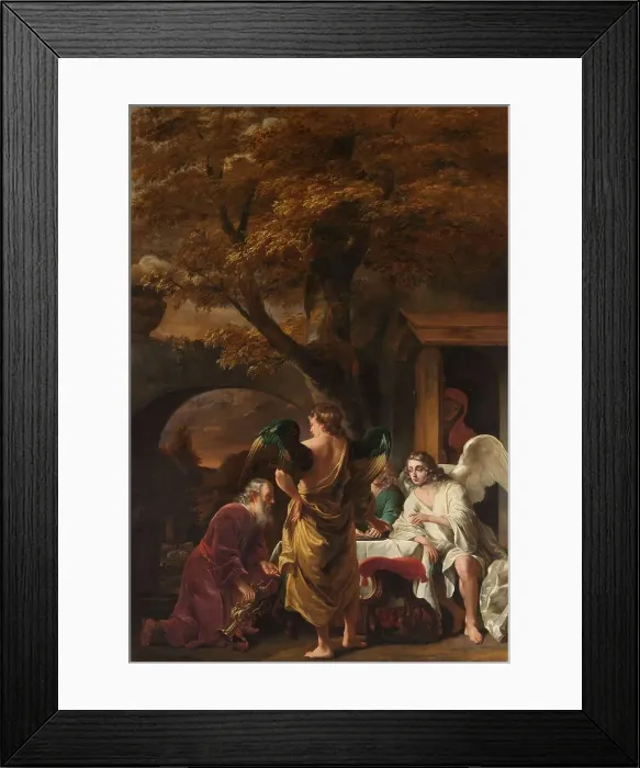 Framed Print : Abraham Entertaining the Three Angels, 1660-1663. Creator: Ferdinand Bol Framed Print : Abraham Entertaining the Three Angels, 1660-1663. Creator: Ferdinand Bol