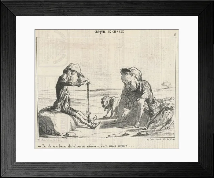 Framed Print : En v'la une bonne chasse!... 19th century. Creator: Honore Daumier Framed Print : En v'la une bonne chasse!... 19th century. Creator: Honore Daumier
