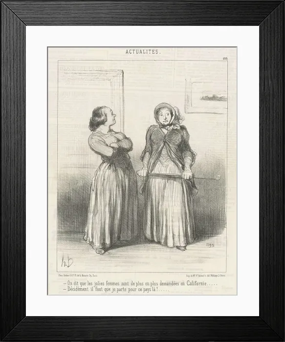 Framed Print : On dit que les jolies femmes sont... 19th century. Creator: Honore Daumier Framed Print : On dit que les jolies femmes sont... 19th century. Creator: Honore Daumier