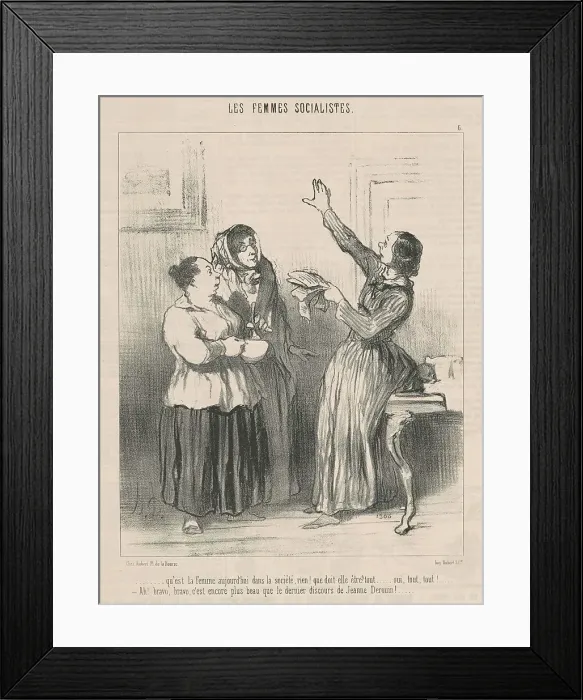 Framed Print : Qu'est la femme aujourd'hui dans la société... 19th century. Creator: Honore Daumier Framed Print : Qu'est la femme aujourd'hui dans la société... 19th century. Creator: Honore Daumier