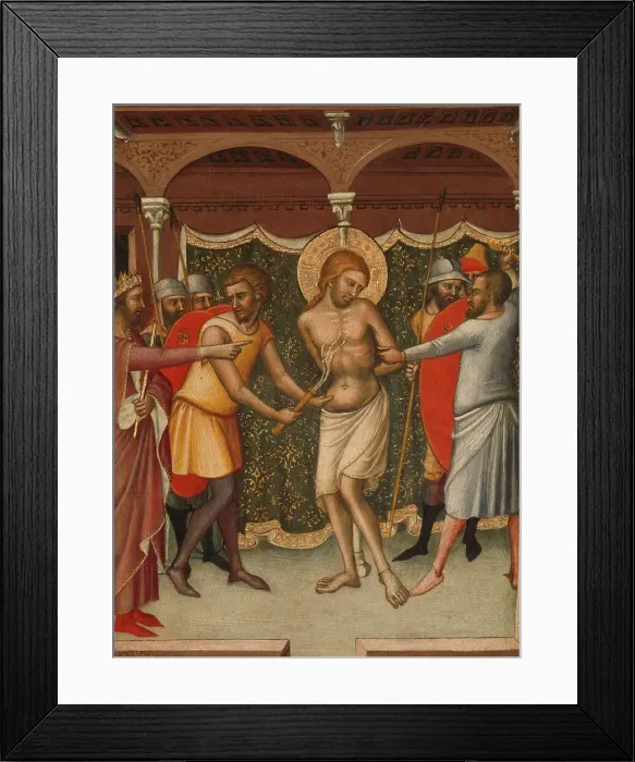 Framed Print : The Flagellation, c.1365. Creator: Luca di Tommè Framed Print : The Flagellation, c.1365. Creator: Luca di Tommè