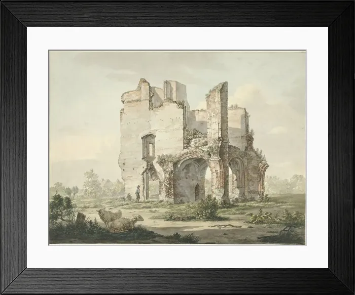 Framed Print : The ruin of Rijnsburg abbey, 1779-1838. Creator: Johannes van Lexmond Framed Print : The ruin of Rijnsburg abbey, 1779-1838. Creator: Johannes van Lexmond