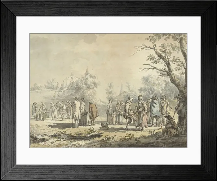 Framed Print : Dancing countrymen and spectators at a village, 1746-1810. Creator: Jean-Jacques de Boissieu Framed Print : Dancing countrymen and spectators at a village, 1746-1810. Creator: Jean-Jacques de Boissieu