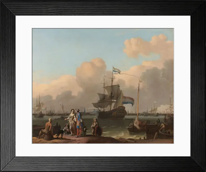 Framed Print : The Y at Amsterdam, with the Frigate De Ploeg, 1680-1708. Creator: Ludolf Bakhuizen Framed Print : The Y at Amsterdam, with the Frigate De Ploeg, 1680-1708. Creator: Ludolf Bakhuizen