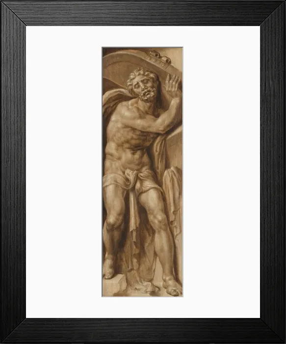 Framed Print : Samson Carrying the Gate of Gaza, c.1555. Creator: Maerten van Heemskerck Framed Print : Samson Carrying the Gate of Gaza, c.1555. Creator: Maerten van Heemskerck