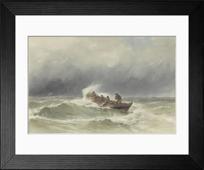 Framed Print : Rescue at sea, 1838-1892. Creator: Jacob Eduard van Heemskerck van Beest Framed Print : Rescue at sea, 1838-1892. Creator: Jacob Eduard van Heemskerck van Beest