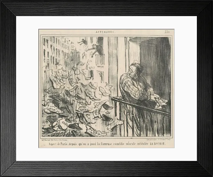 Framed Print : Aspect de Paris, depuis qu'on a joue... 19th century. Creator: Honore Daumier Framed Print : Aspect de Paris, depuis qu'on a joue... 19th century. Creator: Honore Daumier