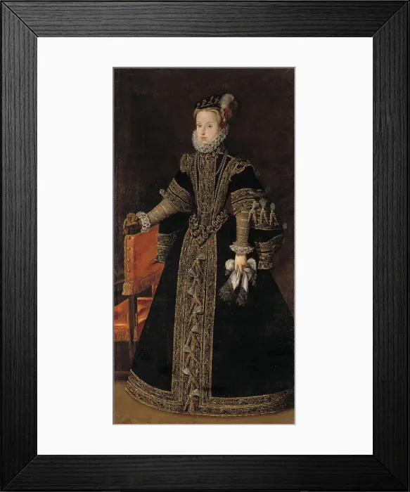 Framed Print : Archduchess Anna Maria (1549-1580), Anna of Austria, Queen of Spain.Unknown date. Creator: Workshop of Alonso Sánchez Coello Framed Print : Archduchess Anna Maria (1549-1580), Anna of Austria, Queen of Spain.Unknown date. Creator: Workshop of Alonso Sánchez Coello