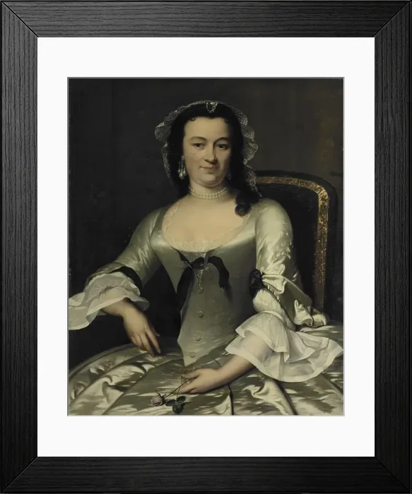 Framed Print : Portrait of Maria Henriëtte van de Pol, Wife of Willem Sautijn, 1750-1760. Creator: Frans van der Mijn Framed Print : Portrait of Maria Henriëtte van de Pol, Wife of Willem Sautijn, 1750-1760. Creator: Frans van der Mijn