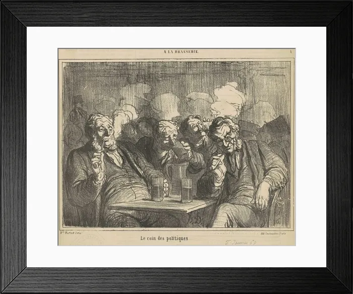 Framed Print : Le coin des politiques, 19th century. Creator: Honore Daumier Framed Print : Le coin des politiques, 19th century. Creator: Honore Daumier