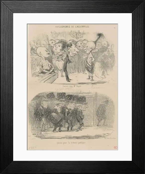 Framed Print : Soirée chez M. Dupin, 19th century. Creator: Honore Daumier Framed Print : Soirée chez M. Dupin, 19th century. Creator: Honore Daumier
