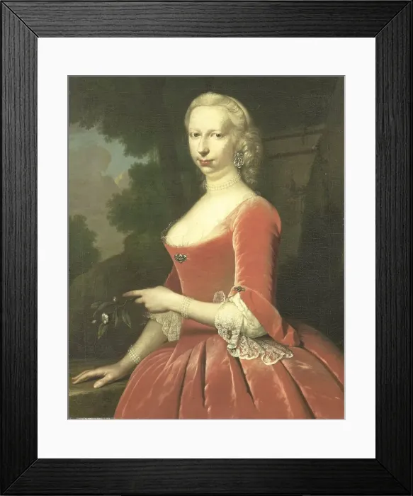 Framed Print : Portrait of a Woman, 1748. Creator: Frans van der Mijn Framed Print : Portrait of a Woman, 1748. Creator: Frans van der Mijn
