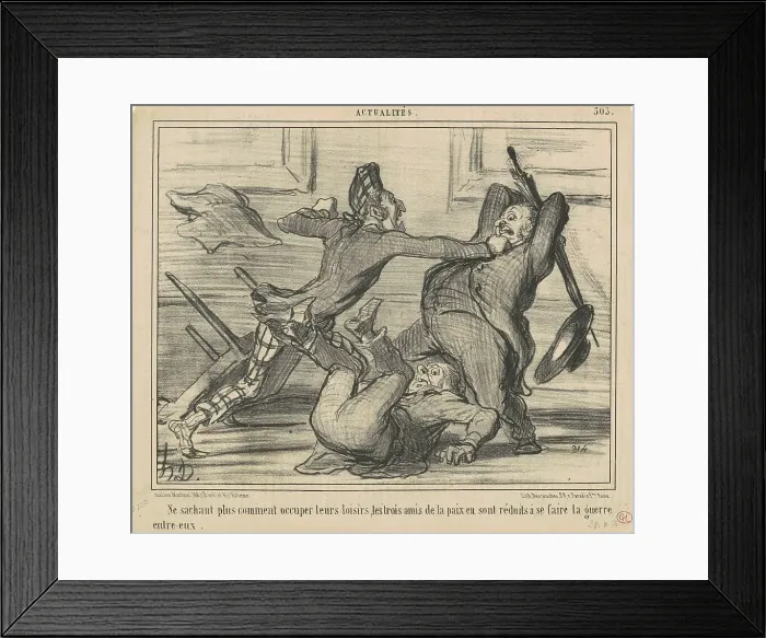 Framed Print : Ne sachant plus comment utiliser leurs loisirs... 19th century. Creator: Honore Daumier Framed Print : Ne sachant plus comment utiliser leurs loisirs... 19th century. Creator: Honore Daumier