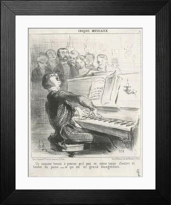 Framed Print : Un Monsieur tenant à prouver qu'il peut... 19th century. Creator: Honore Daumier Framed Print : Un Monsieur tenant à prouver qu'il peut... 19th century. Creator: Honore Daumier