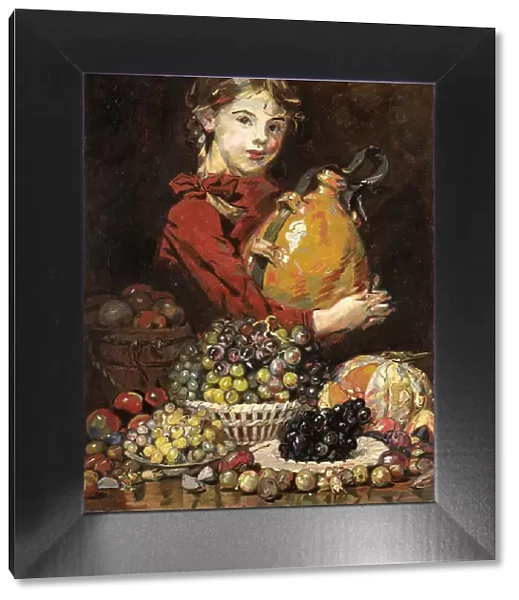 Monarosa, the painter's daughter, as a fruit seller, 1914. Creator: Martin Monnickendam